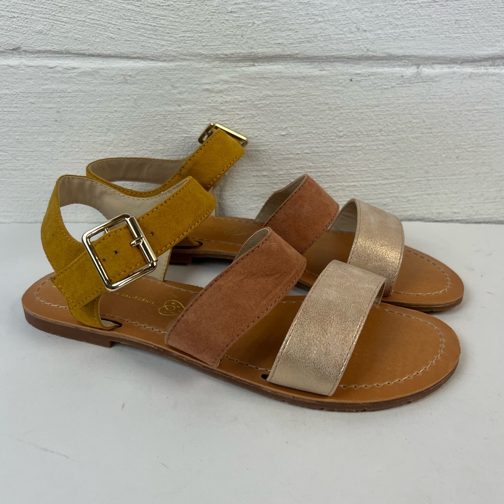 BC Footwear Picturesque Mustard Multi Colored Sandals, 8.5